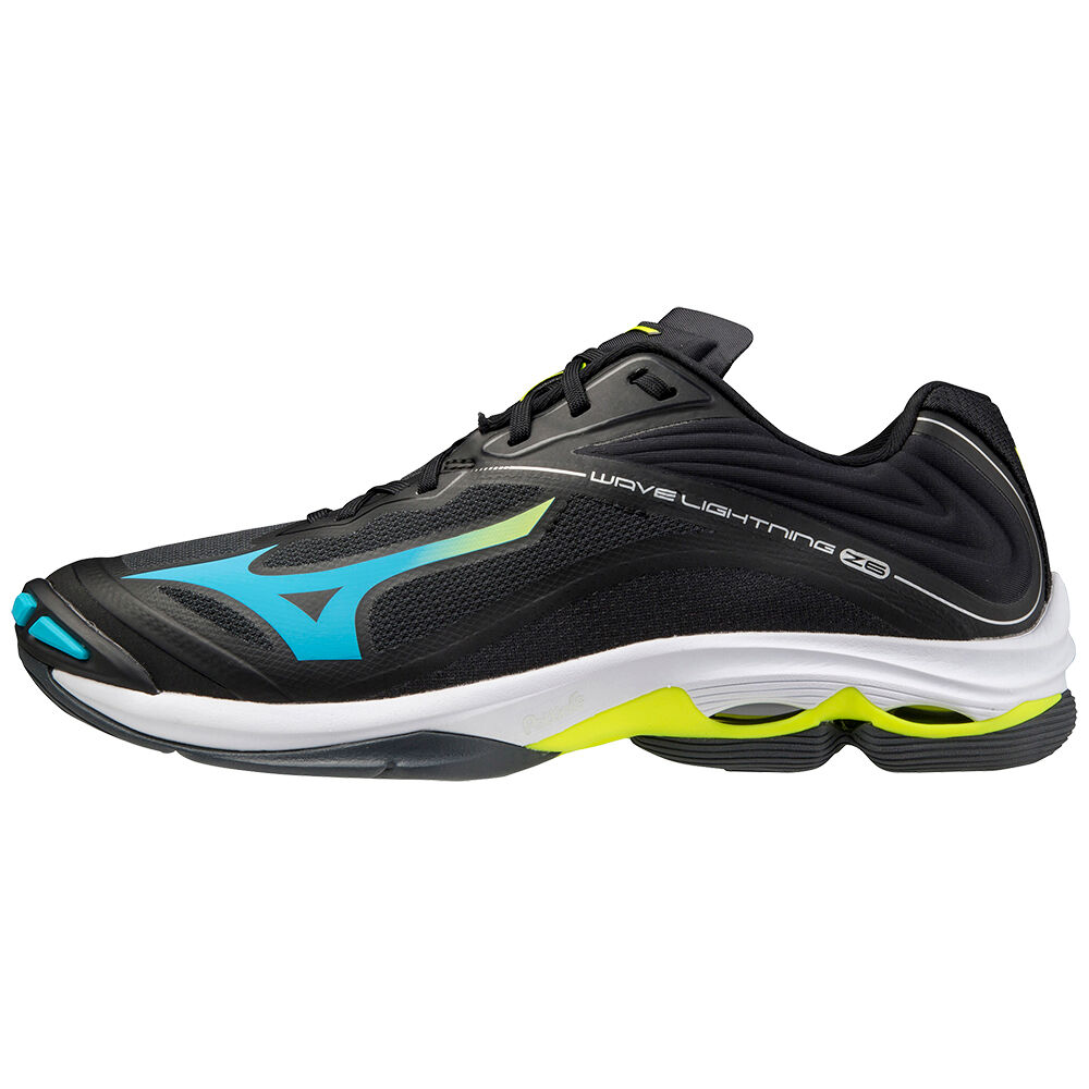 Scarpe Volley Mizuno Wave Lightning Z5 Uomo - Nere/Blu Verde Acqua/Gialle - 72459-HNYL